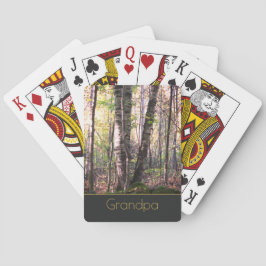 灰色の金ゴールドと白い樺の木の木 トランプ