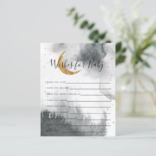 灰色の金ゴールドムーンと星がベビーカードを願う (スタンド正面)