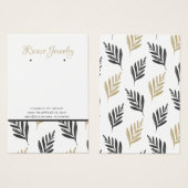 灰色の金ゴールドリーフパターンのイヤリング背景 (正面&裏面)