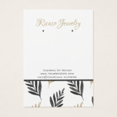 灰色の金ゴールドリーフパターンのイヤリング背景 (正面)