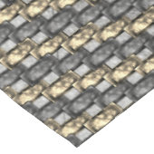 灰色の金色の長方形の彫刻と染色 テーブルクロス (アングル)