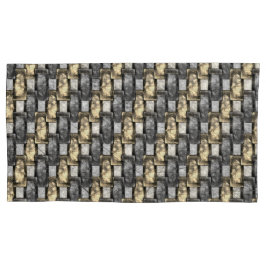 灰色の金色の長方形の彫刻と染色 枕カバー