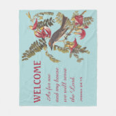 灰色の金鳥聖句 フリースブランケット (正面)