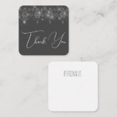 灰色の銀の白いレースのエレガントダイヤモンドの輝き ノートカード (正面/裏面)