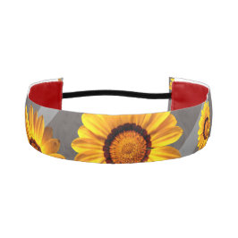 灰色の銀の花に美しい黄色のストライプ花 アスレチックヘッドバンド