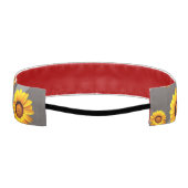 灰色の銀の花に美しい黄色のストライプ花 アスレチックヘッドバンド (裏面)