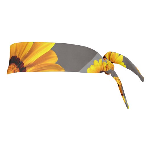 灰色の銀の花に美しい黄色のストライプ花 タイヘッドバンド (回転90)
