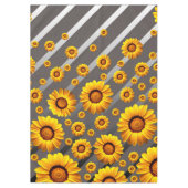 灰色の銀の花に美しい黄色のストライプ花 テーブルクロス (正面)