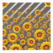 灰色の銀の花に美しい黄色のストライプ花 フォトキューブ (正面)