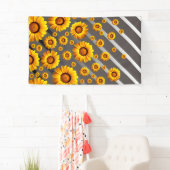 灰色の銀の花に美しい黄色のストライプ花 横断幕 (インサイチュ)