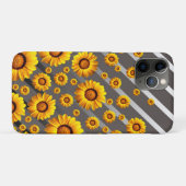 灰色の銀の花に美しい黄色のストライプ花 Case-Mate iPhoneケース (裏面(横))
