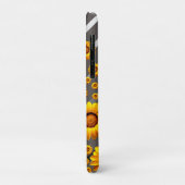 灰色の銀の花に美しい黄色のストライプ花 Case-Mate iPhoneケース (裏面/左)