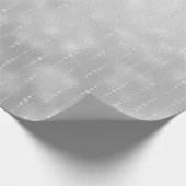 灰色の銀ストライプ色がガラス光沢のあるガラスを滴 ラッピングペーパー (角)