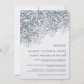 灰色の銀製のきらめくライトシャワーの招待状 招待状 (正面)