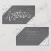 灰色の銀製の白い大理石の美学のタイポグラフィ 名刺 (正面/裏面)
