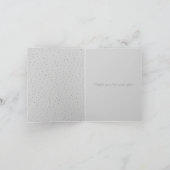 灰色の銀製の紙吹雪は感謝していしています サンキューカード (内部)