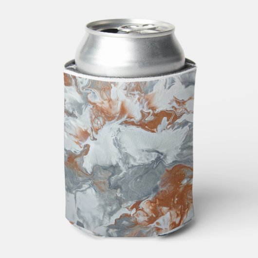 灰色の銅アクリル絵画抽象芸術背景 缶クーラー (缶正面)