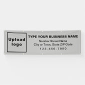 灰色の長いバナーのビジネスブランド 横断幕 (横)