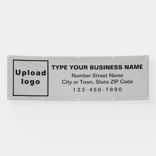 灰色の長いバナーのビジネスブランド 横断幕 (横)