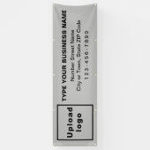 灰色の長いバナーのビジネスブランド 横断幕 (縦)