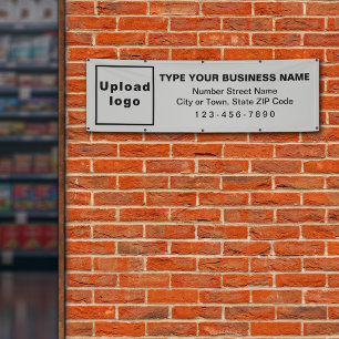 灰色の長いバナーのビジネスブランド 横断幕