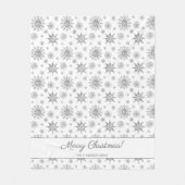 灰色の雪とカスタム家族の名前クリスマス フリースブランケット (正面)
