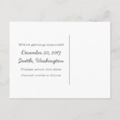 灰色の雪と星の日付はがきを保存 案内ポストカード (裏面)