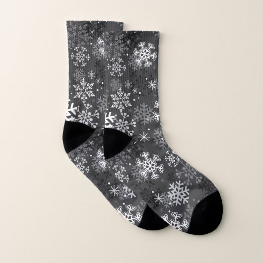 灰色の雪片のプリントのソックス ソックス (ペア)