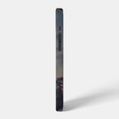 灰色の雲の下のロッキー山脈 iPhoneケース (左側面)