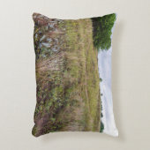 灰色の雲の砂丘草原の風景 アクセントクッション (正面(垂直))