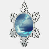 灰色の雲 スノーフレークピューターオーナメント (右)