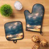 灰色の雲 鍋つかみ&鍋敷きセット (トップダウン)