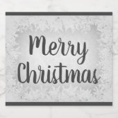 灰色の霜のメリークリスマス スパークリングワインラベル (シングルラベル)