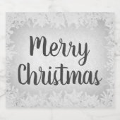灰色の霜のメリークリスマス ビールラベル (シングルラベル)