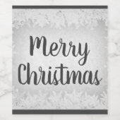 灰色の霜のメリークリスマス ワインラベル (シングルラベル)