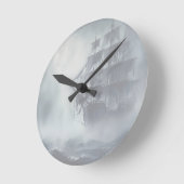 灰色の霧の海賊船の引退 ラウンド壁時計 (傾斜)