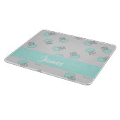 灰色の青いクラゲ カッティングボード (角)