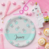 灰色の青いクラゲ ペーパープレート (パーティー)