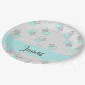 灰色の青いクラゲ ペーパープレート (アングル)