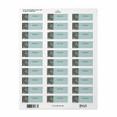 灰色の青いタンポポお洒落ンの花のパターン ラベル (フルシート)