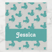 灰色の青いリス ワインラベル (シングルラベル)