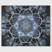 灰色の青い冬のコンピュータのフラクタルイラストレーション ラッピングペーパー (フラット)
