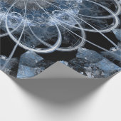 灰色の青い冬のコンピュータのフラクタルイラストレーション ラッピングペーパー (角)