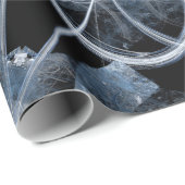 灰色の青い冬のコンピュータのフラクタルイラストレーション ラッピングペーパー (ロールコーナー)