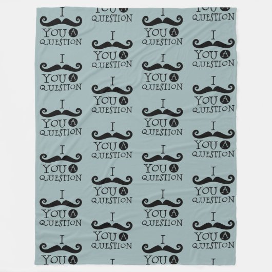 灰色の青い口ひげ質問の父の日 フリースブランケット (正面)
