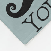 灰色の青い口ひげ質問の父の日 フリースブランケット (角)