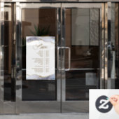 灰色の青い瑪瑙のサービスメニュー ウィンドウサイン (オフィスドア)