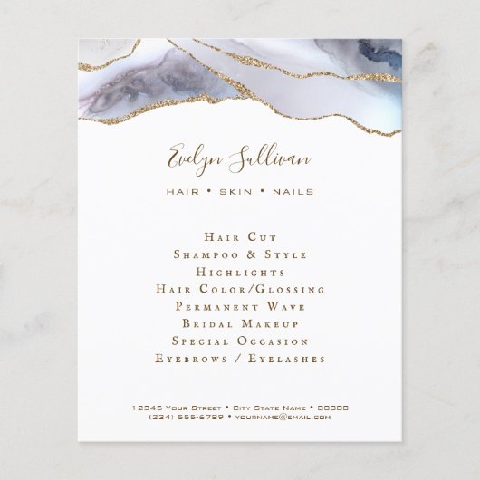 灰色の青い瑪瑙のチラシ チラシ (正面)