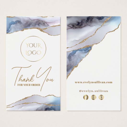 灰色の青い瑪瑙のパッケージの挿入 (正面&裏面)