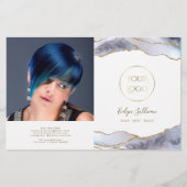 灰色の青い瑪瑙の二折パンフレット (正面)